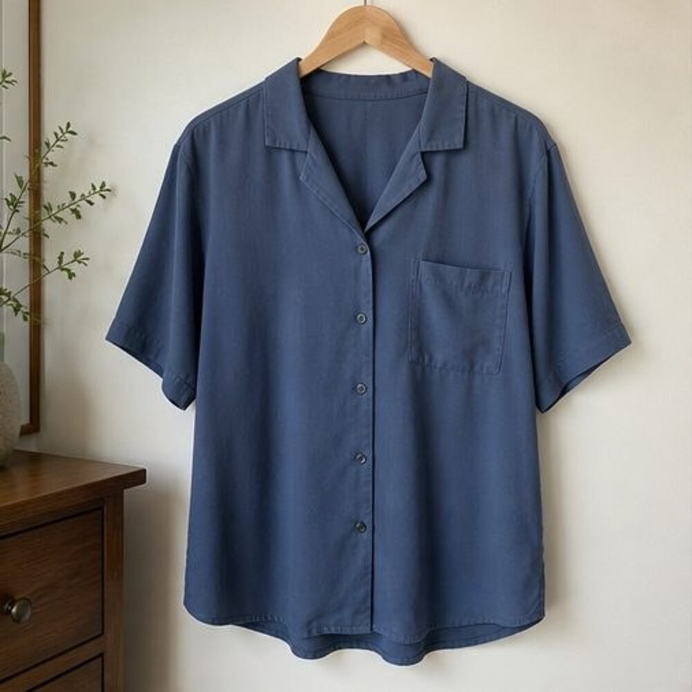 Navy Peplum Top
